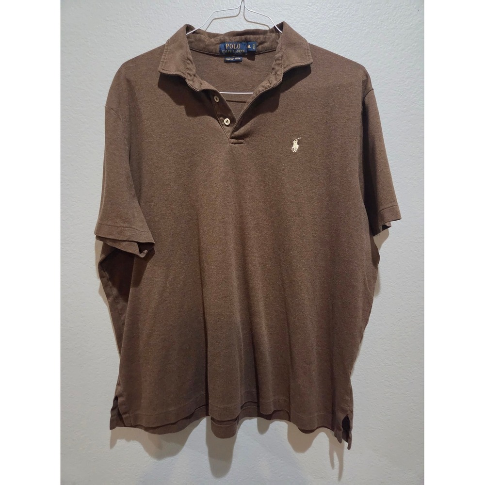 Polo Ralph Lauren Polo Mens XXL Brown Pima Soft Touch Short Sleeve Pony Exc